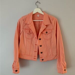 Orange/Salmon Cropped Jean Jacket